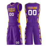 Custom Reversible Purple Basketball Uniform Hip Hop Athletic Sports Shirts Mesh Jersey